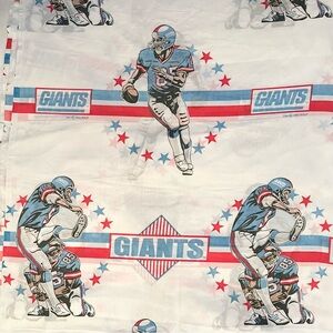 Vintage 1992 New York Giants 2 Twin Fitted Sheets &1 Flat Sheet Lot NFLP Bibb Co